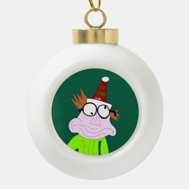 Dr. LeBrick Bah Humbug xmas Keramik Kugel-Ornament (Vorderseite)