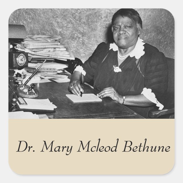 Dr. Mary Mcleod Bethune Quadratischer Aufkleber (Vorderseite)