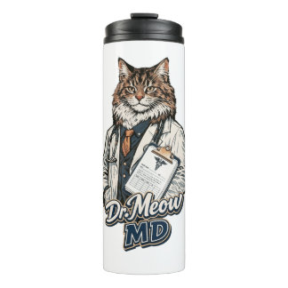 Dr. Meow MD - Lustiger Katzenarzt Thermo-Becher Thermosbecher