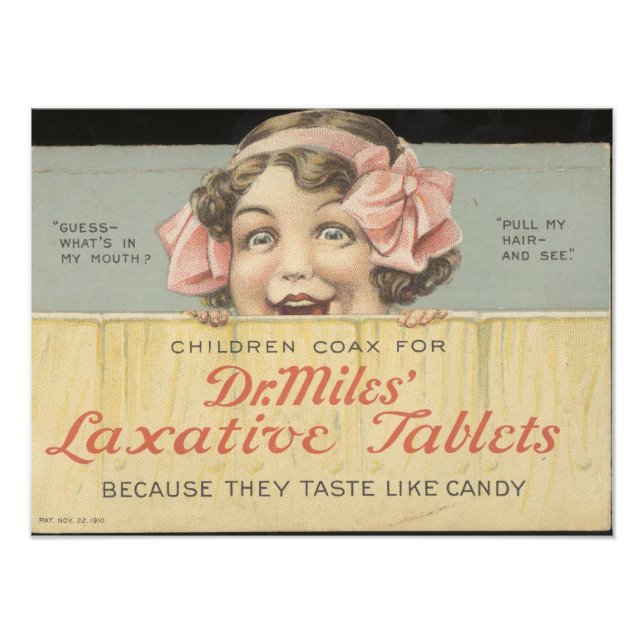 Dr Miles Laxative Tablets Ephemera Foto Print (Vorne)