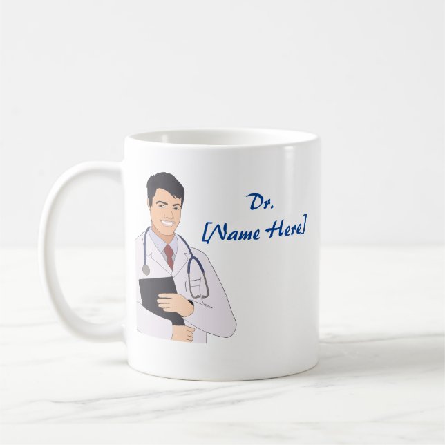 Dr. Name Custom Best Doctor Geschenk Kaffee Tasse (Links)