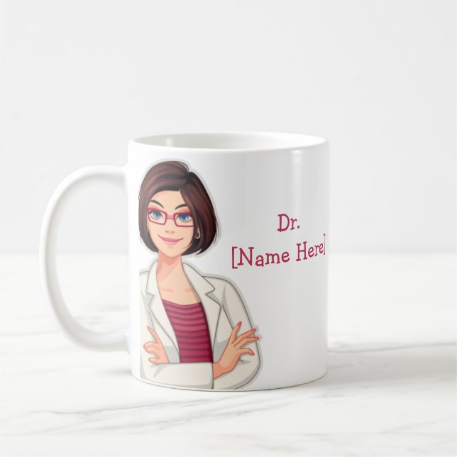 Dr. Name Custom Best Doctor Geschenk Kaffee Tasse (Links)