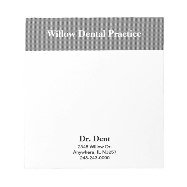 Dr. or Dentist Business Notepad Notizblock (Vorderseite)