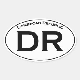 DR - Oval-Logo der Dominikanischen Republik Ovaler Aufkleber