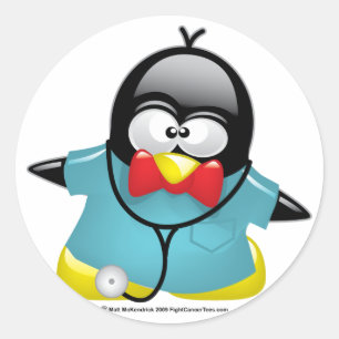 Dr. Penguin Runder Aufkleber