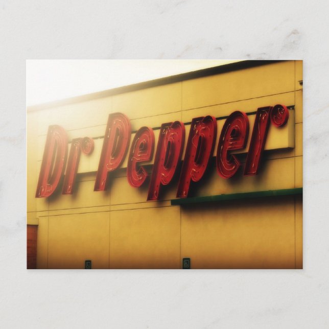 Dr. Pepper Zeichen Postkarte (Vorderseite)