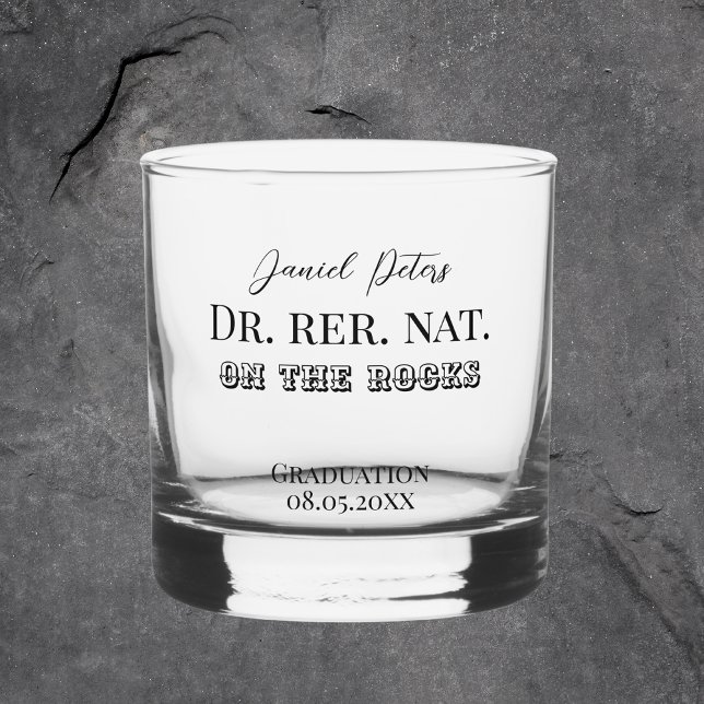 Dr. rer nat phd Doktor Abschluss geschenk Whiskey Whiskyglas (Von Creator hochgeladen)