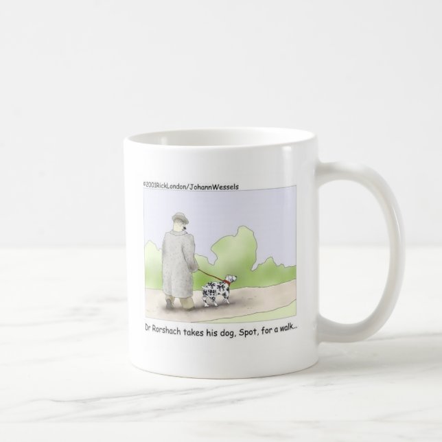 Dr. Roarshach Cartoon Geschenke, T-Shirts & Sammle Kaffeetasse (Rechts)