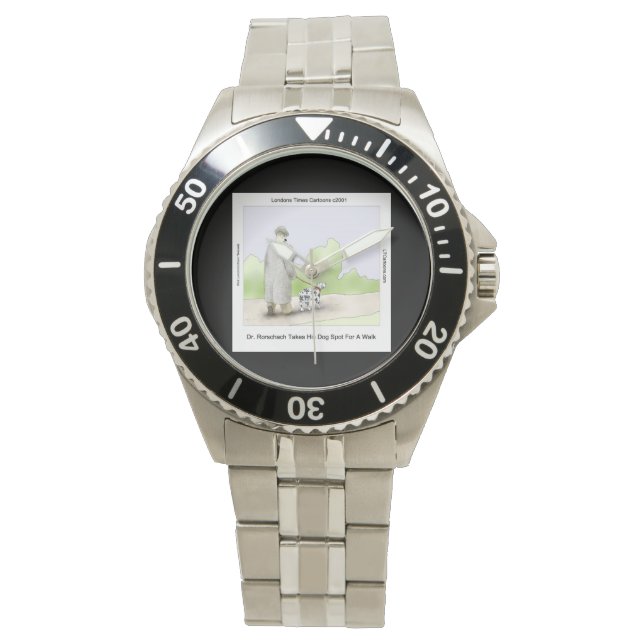 Dr. Rorschach & Dog Spot Funny Rick London Watch Armbanduhr (Vorderseite)