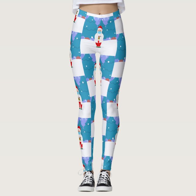 dr santa claus covide Weihnachten Gesichtsmaske Ar Leggings (Vorderseite)
