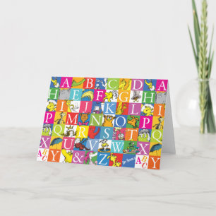 Dr. Seuss' ABC farbenfrohes Blockbuchstabenmuster Karte