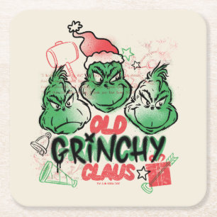 Dr. Seuss Alter Grinch Claus Rechteckiger Pappuntersetzer