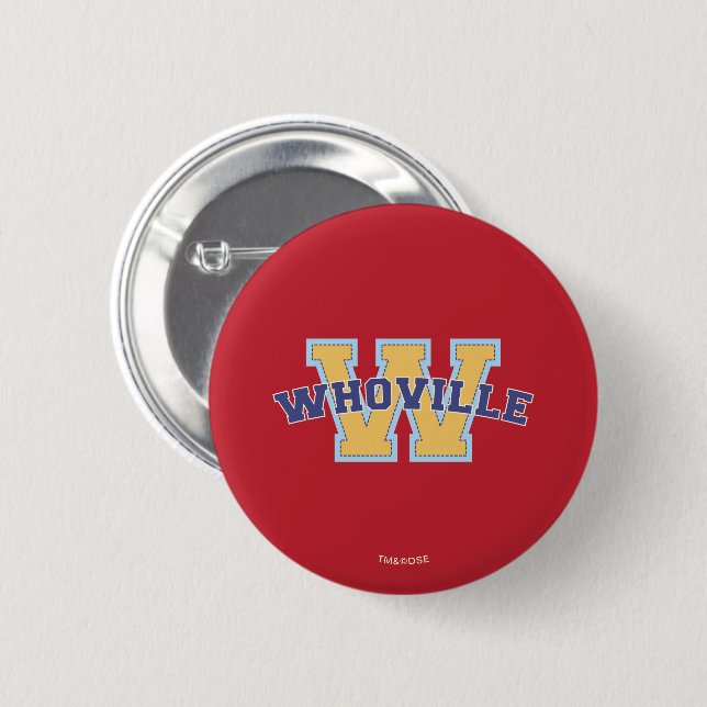 Dr. Seuss | Athletisches Logo von Who-ville Button (Vorne & Hinten)
