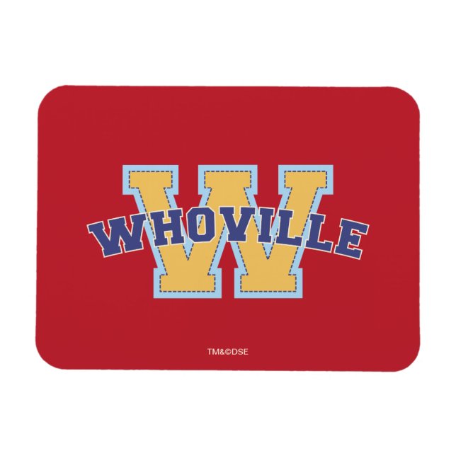 Dr. Seuss | Athletisches Logo von Who-ville Magnet (Horizontal)