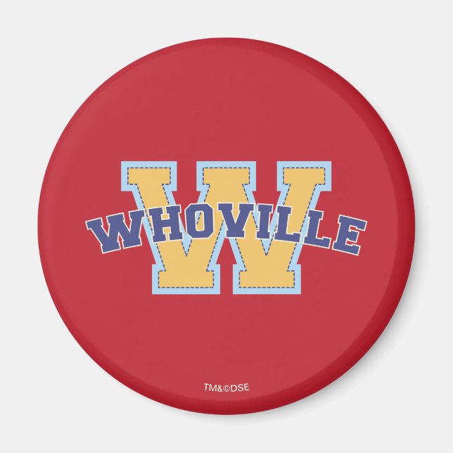 Dr. Seuss | Athletisches Logo von Who-ville Magnet (Vorne)
