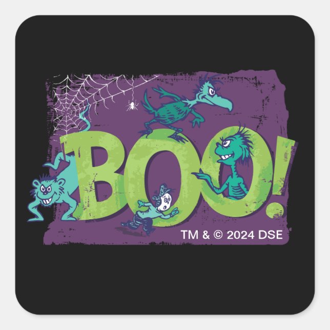 Dr. Seuss | BOO! Halloween Graphic Quadratischer Aufkleber (Vorderseite)