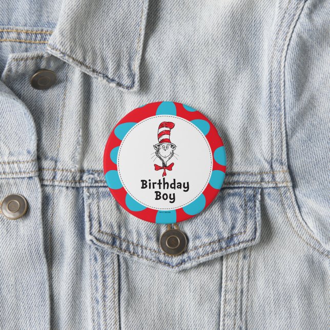 Dr. Seuss Cat in the Hat Birthday Boy Button (Beispiel)