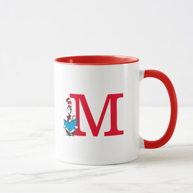 Dr. Seuss Cat in the Hat - Reading Monogram M Tasse (Rechts)
