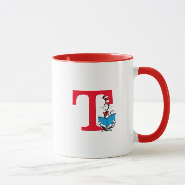 Dr. Seuss Cat in the Hat - Reading Monogram T Tasse (Rechts)