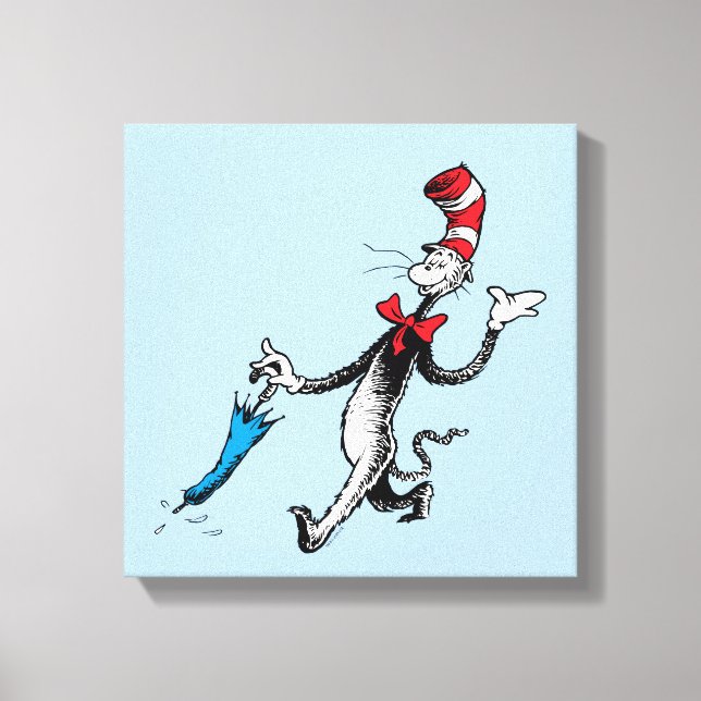 Dr. Seuss | Cat in the Hat Umbrella Walk Leinwanddruck (Vorderseite)