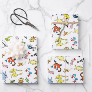 Dr. Seuss Character Confetti KINDERGEBURTSTAG Geschenkpapier Set