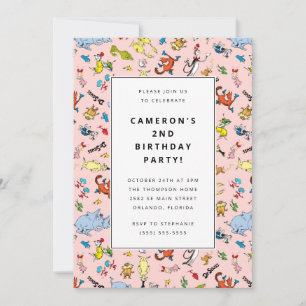 Dr. Seuss Character Muster   KINDERGEBURTSTAG Einladung