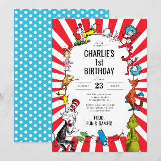 Dr. Seuss - Charaktere | KINDERGEBURTSTAG Einladung