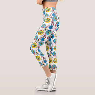 Dr. Seuss Charaktere mit Bleistiften Muster Capri Leggings