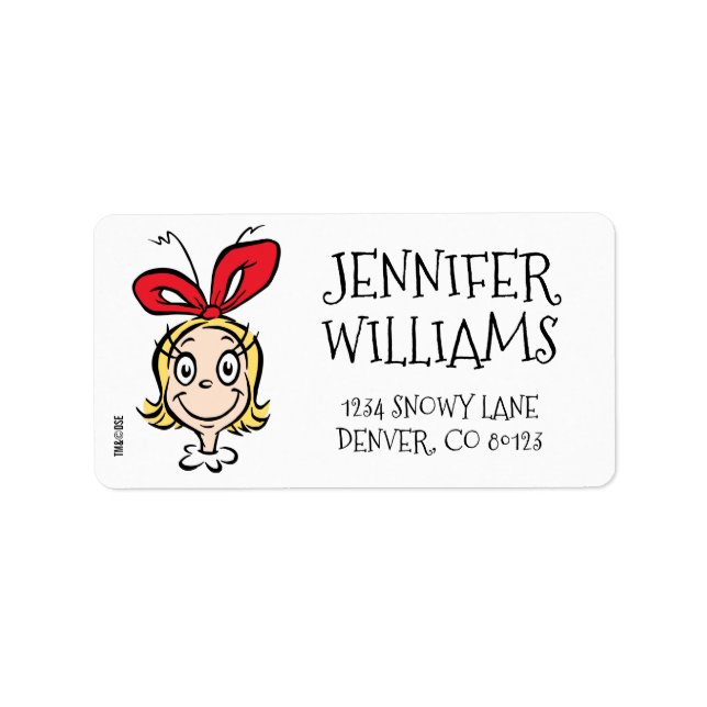 Dr. Seuss | Cindy-Lou Who is Nice Adressaufkleber (Vorne)