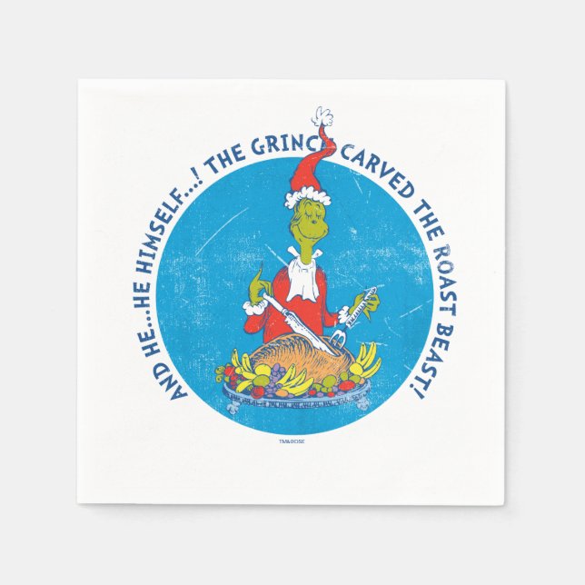 Dr. Seuss| Der Grinch| Weihnachtsgebratenes Serviette (Vorderseite)