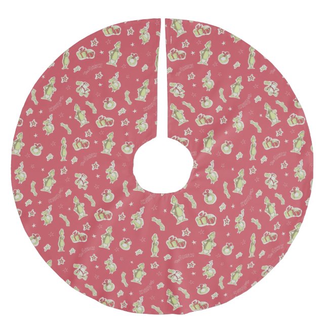 Dr. Seuss | Der Knackpunkt | Rotes Weihnachtsmuste Polyester Weihnachtsbaumdecke (Vorderseite)