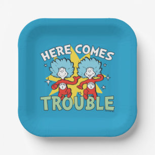 Dr. Seuss   Die eine Sache hier kommt aus Schwieri Pappteller
