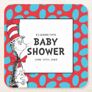 Dr. Seuss Die Katze im Hut Baby Shower Rechteckiger Pappuntersetzer