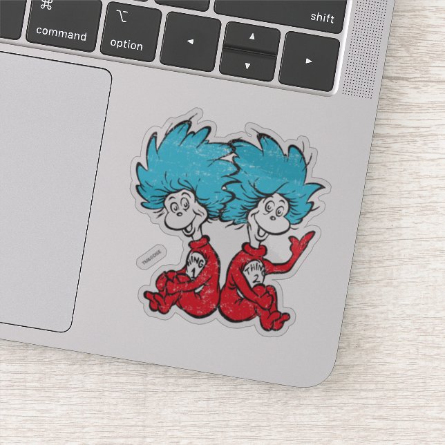 Dr. Seuss| Die Katze im Hut - Sache 1, Sache 2 Aufkleber (Detail)