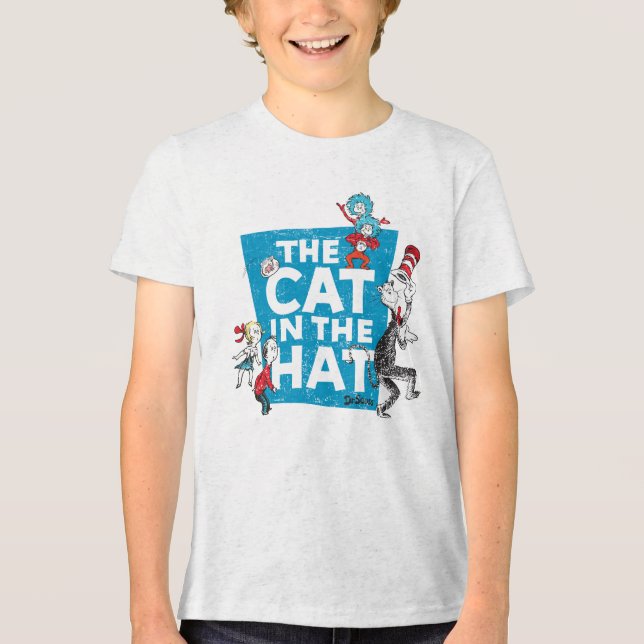Dr. Seuss | Die Katze im Hutlogo - Zeichen Tri-Blend Shirt (Vorderseite)
