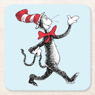 Dr. Seuss   Die Katze mit Hut auf dem Katzenweg Rechteckiger Pappuntersetzer