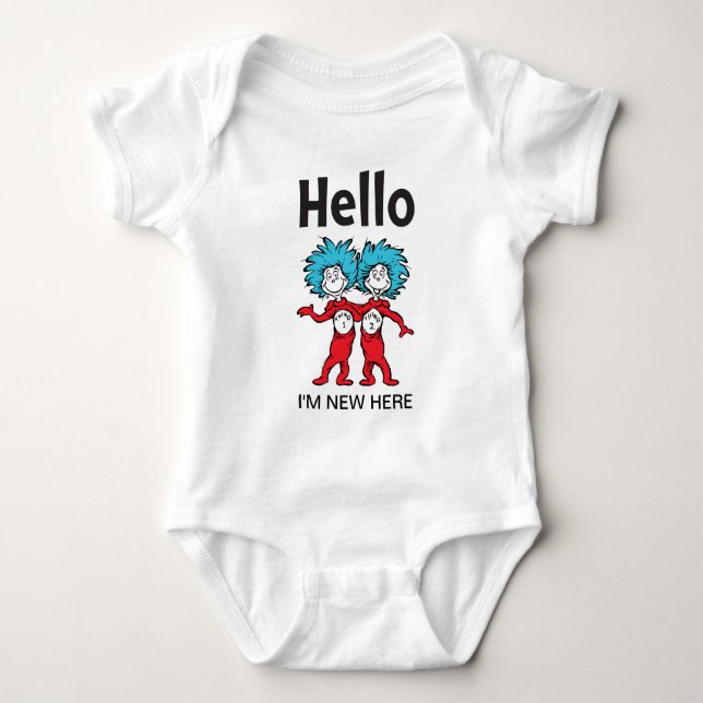 Dr. Seuss, die zwei Dinge | Hallo, ich bin hier ne Baby Strampler (Vorderseite)