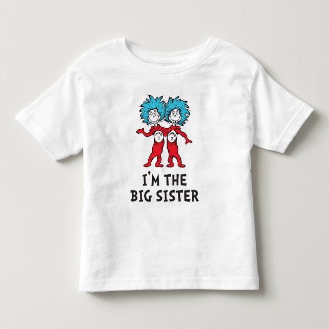 Dr. Seuss, die zwei Dinge | Twins | Big Sister Kleinkind T-shirt (Vorderseite)