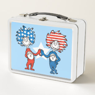 Dr. Seuss Ding Eins Ding Zwei Patriotische Grafi Metall Brotdose