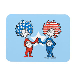 Dr. Seuss Ding Eins Ding Zwei Patriotisches Graf Magnet