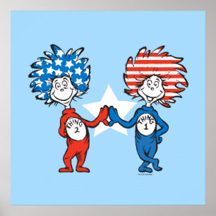 Dr. Seuss   Ding Eins Ding Zwei Patriotisches Graf Poster