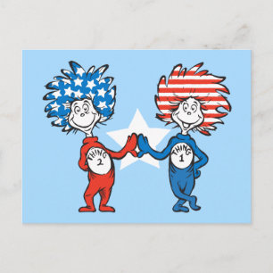 Dr. Seuss   Ding Eins Ding Zwei Patriotisches Graf Postkarte