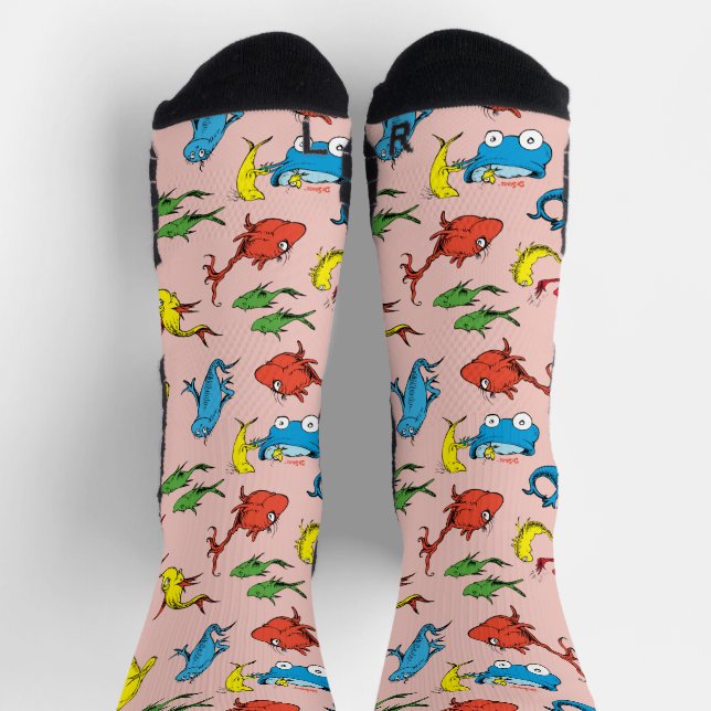Dr. Seuss | Ein Fisch mit zwei Fischmustern Socken (Oben)