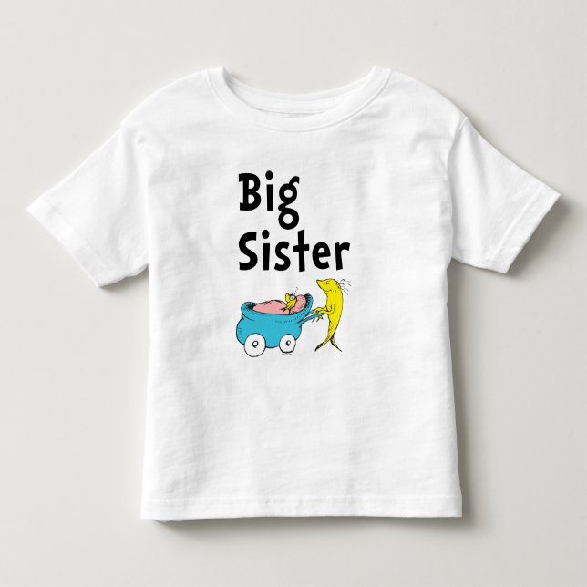 Dr. Seuss | Ein Fisch zwei Fische | Big Sister Kleinkind T-shirt (Vorderseite)