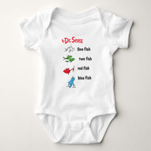 Dr. Seuss   Ein Fisch Zwei Fische - Vintage Baby Strampler