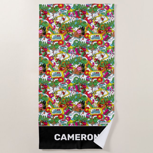 Dr. Seuss | Farbiges Muster Strandtuch (Vorderseite)