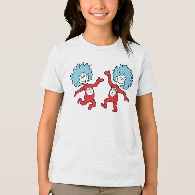 Dr. Seuss Figur 1 und Figur 2 Tri-Blend Shirt (Vorderseite)