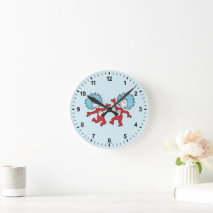 Dr. Seuss Figuren 1 und 2, auch bekannt als Thing  Runde Wanduhr