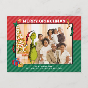 Dr. Seuss   Foto der Grinch-Familie Feiertagspostkarte