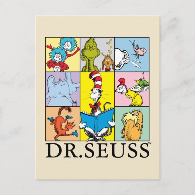 Dr. Seuss | Geschichten Grafik Postkarte (Vorderseite)